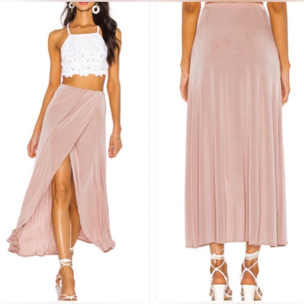Free People Smoke & Mirrors Faux Wrap Maxi Skirt